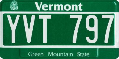 VT license plate YVT797