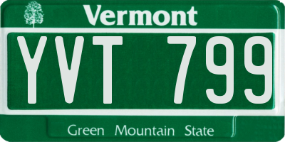 VT license plate YVT799
