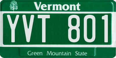 VT license plate YVT801