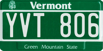 VT license plate YVT806