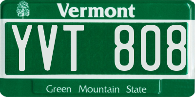 VT license plate YVT808
