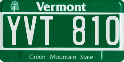 VT license plate YVT810
