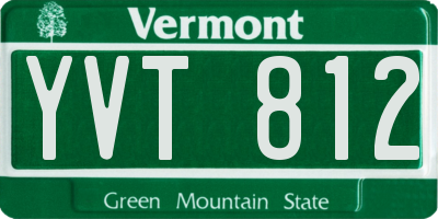 VT license plate YVT812
