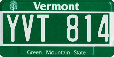 VT license plate YVT814