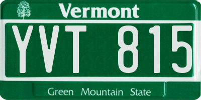 VT license plate YVT815