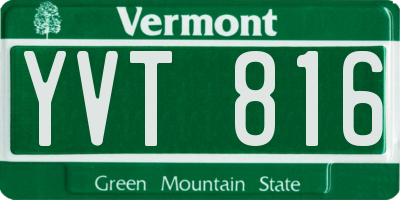 VT license plate YVT816
