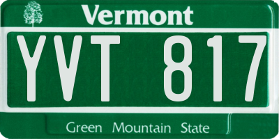 VT license plate YVT817