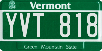 VT license plate YVT818