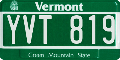 VT license plate YVT819