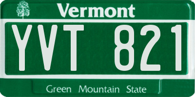 VT license plate YVT821