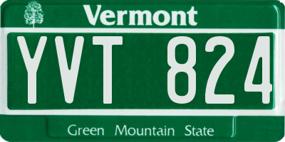 VT license plate YVT824