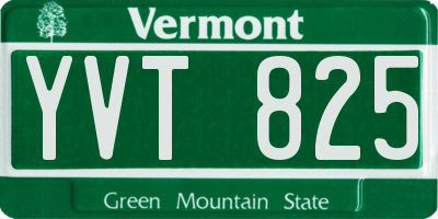 VT license plate YVT825
