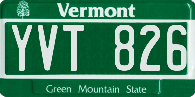 VT license plate YVT826