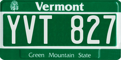 VT license plate YVT827