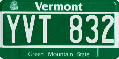 VT license plate YVT832
