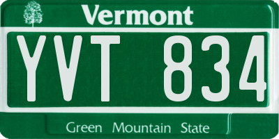 VT license plate YVT834