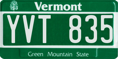 VT license plate YVT835