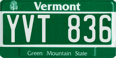 VT license plate YVT836