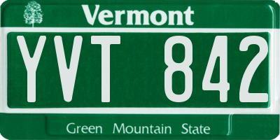 VT license plate YVT842