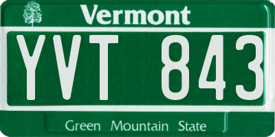 VT license plate YVT843