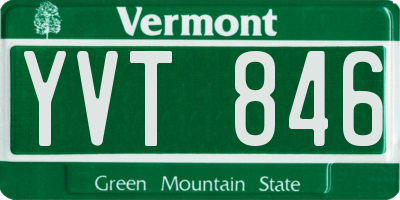 VT license plate YVT846