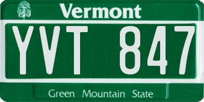 VT license plate YVT847