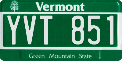 VT license plate YVT851