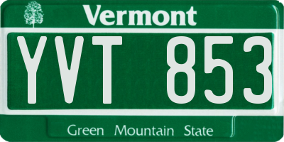 VT license plate YVT853