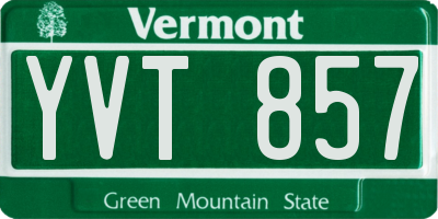 VT license plate YVT857