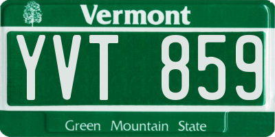 VT license plate YVT859
