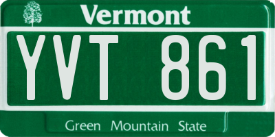 VT license plate YVT861