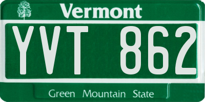 VT license plate YVT862