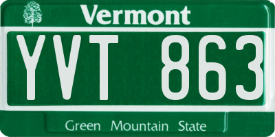 VT license plate YVT863