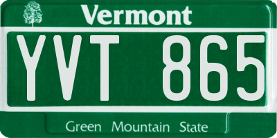 VT license plate YVT865