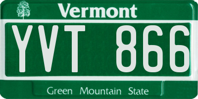 VT license plate YVT866