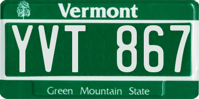 VT license plate YVT867