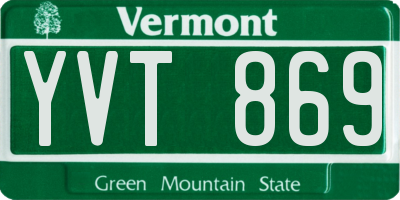 VT license plate YVT869