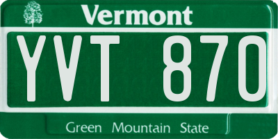 VT license plate YVT870