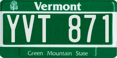 VT license plate YVT871