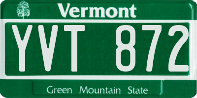 VT license plate YVT872