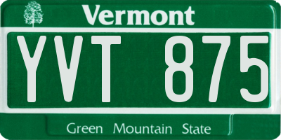 VT license plate YVT875