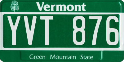 VT license plate YVT876