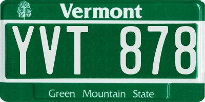 VT license plate YVT878