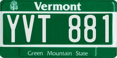 VT license plate YVT881