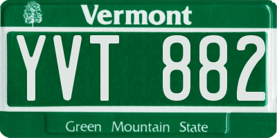 VT license plate YVT882