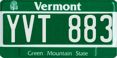 VT license plate YVT883