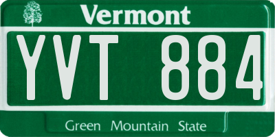 VT license plate YVT884