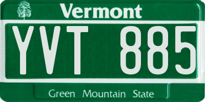 VT license plate YVT885