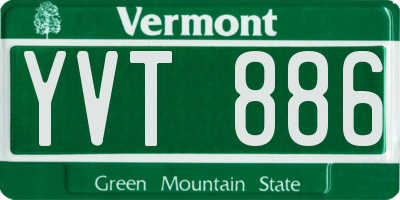 VT license plate YVT886
