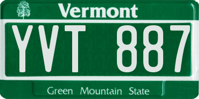 VT license plate YVT887